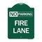 Signmission Delaware No Parking Fire Lane, Green & White Aluminum Architectural Sign, 18" x 24", GW-1824-24195 A-DES-GW-1824-24195 - alternate 1